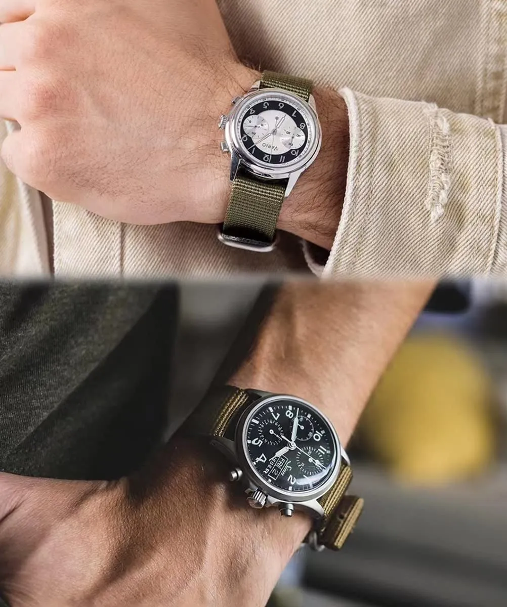 AIYIRUO Cinturini per Orologio NATO Nylon G10 Premium Ballistic Multicolor Sostituzione Cinturini per Orologio con Fibbia in Acciaio Inossidabile Argento per gli Uomini 18mm 20mm 22mm 24mm - immagine 6