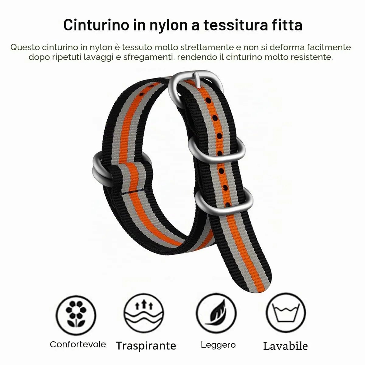 AIYIRUO Cinturini per Orologio NATO Nylon G10 Premium Ballistic Multicolor Sostituzione Cinturini per Orologio con Fibbia in Acciaio Inossidabile Argento per gli Uomini 18mm 20mm 22mm 24mm - immagine 4