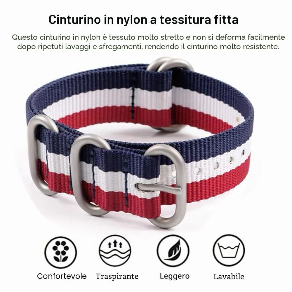 AIYIRUO Cinturini per Orologio NATO Nylon G10 Premium Ballistic Multicolor Sostituzione Cinturini per Orologio con Fibbia in Acciaio Inossidabile Argento per gli Uomini 18mm 20mm 22mm 24mm - immagine 2