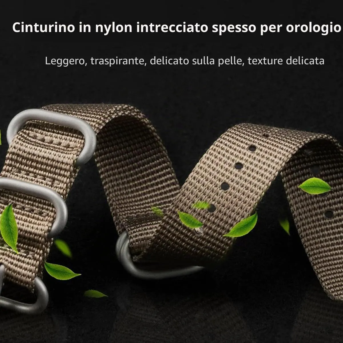 AIYIRUO Cinturini per Orologio NATO Nylon G10 Premium Ballistic Multicolor Sostituzione Cinturini per Orologio con Fibbia in Acciaio Inossidabile Argento per gli Uomini 18mm 20mm 22mm 24mm - immagine 3