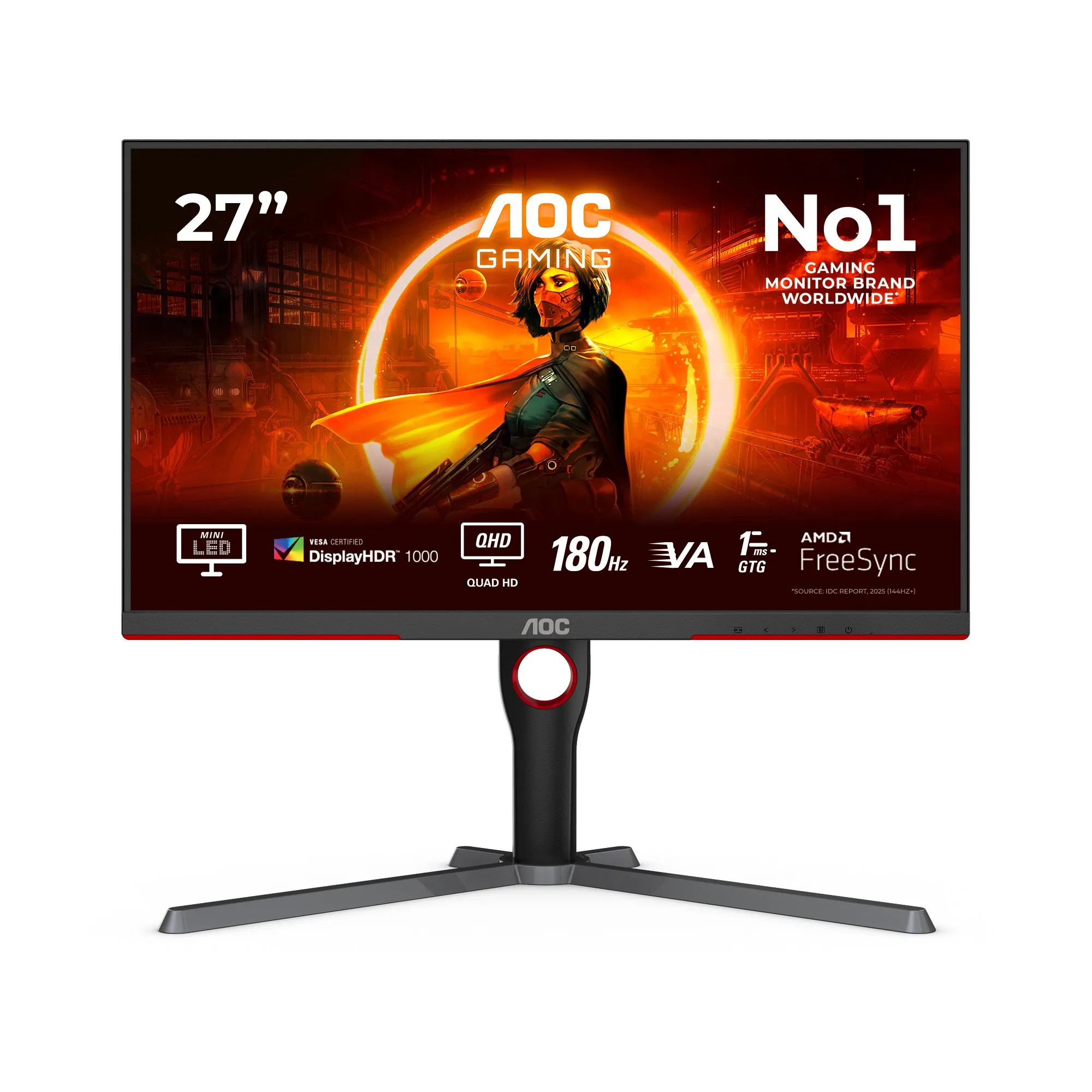 Aoc Monitor 27 Led Va 16:9 5Ms 700Cdm 180 Hz Pivot Hdmi/Dp - immagine 1