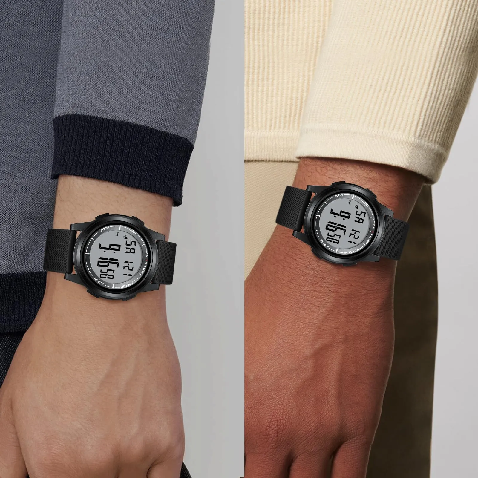 HANPOSH Orologio Digitale Uomo Sottile Impermeabile LED - immagine 4