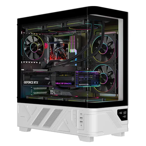 Itek Case Netron Curved Gaming Tower Atx 3x12cm Argb Fan 2xusb3 Type-C Temp Glass Side Front Pan Itgcantc01 - immagine 1