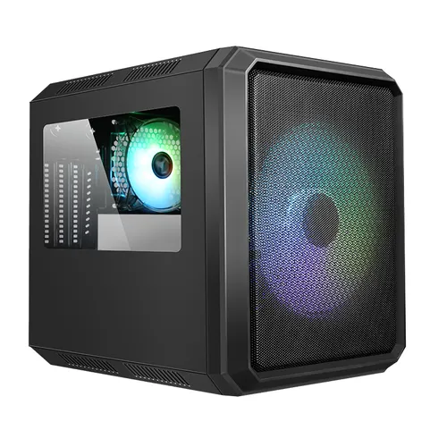 Itek Case Qbo 8, Evo, Micro Atx, Usb3, 200mm Argb Fan, 120mm Card Reader, 3 Finestre Trasp Itgcaqbo30e - immagine 1