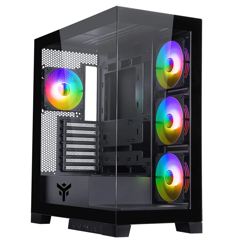 Itek Case Showbui 45B - Gaming Tower, Atx, 4x12cm Argb Fan, 2xusb3, Type-C, Side Front Panel Te Itgcasb45b - immagine 1