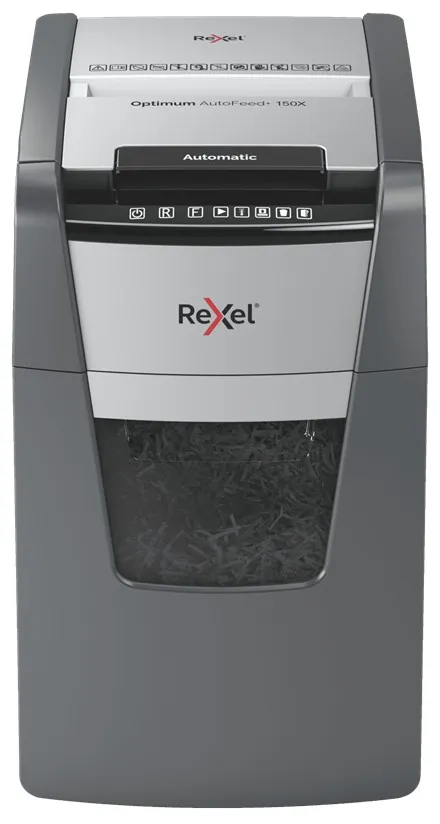 Rexel Optimum AutoFeed+ 150X A distruggi documenti Triturazione incrociata 55 dB 22 cm Nero Grigio - immagine 1