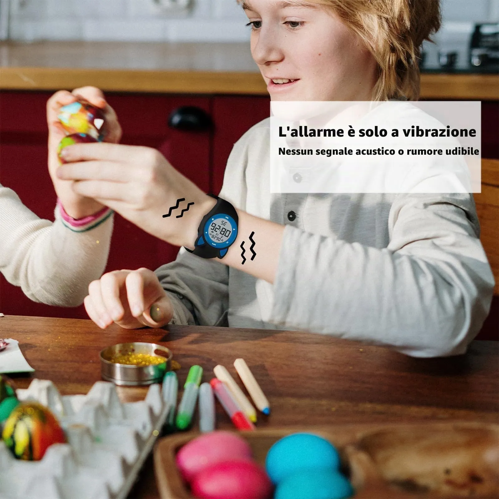 aswan watch Orologio Digitale Bambina Bambino con Contapassi,Calorie e Distanza senza App,Sveglia, Cronometro, Data, Luce-Orologio da polso Ragazza Ragazzo con Cinturino in Silicone - immagine 3
