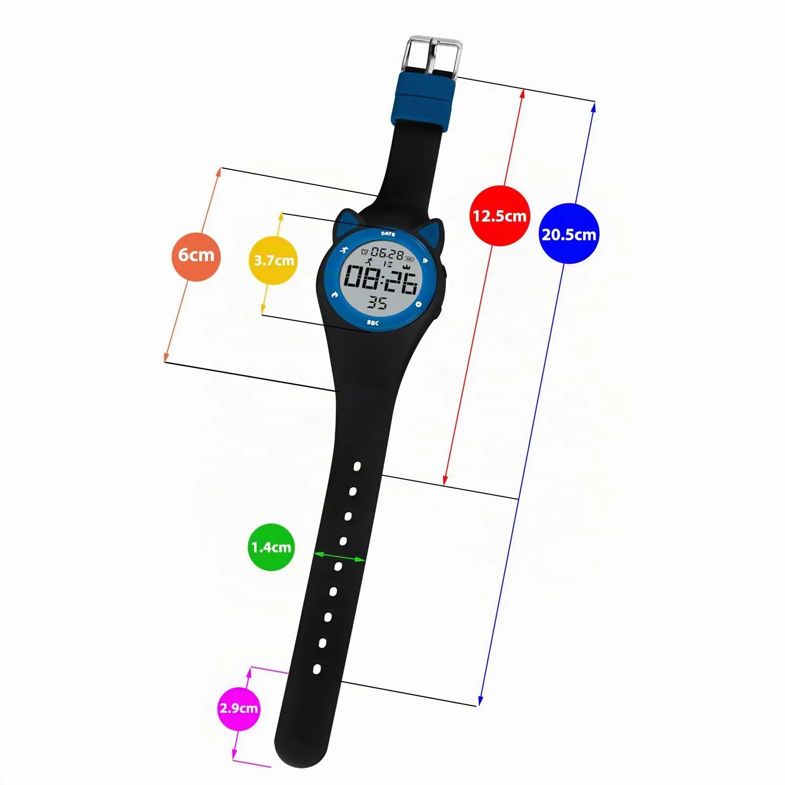aswan watch Orologio Digitale Bambina Bambino con Contapassi,Calorie e Distanza senza App,Sveglia, Cronometro, Data, Luce-Orologio da polso Ragazza Ragazzo con Cinturino in Silicone - immagine 6