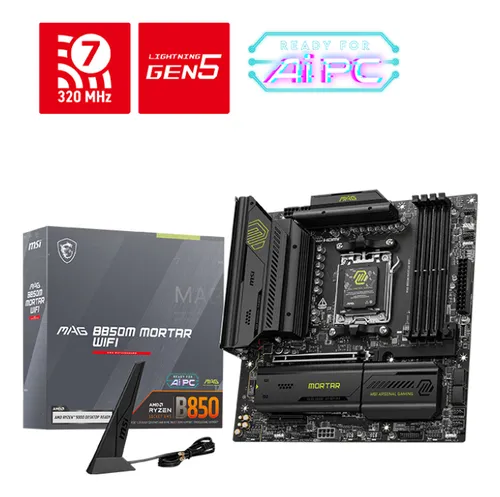 Msi Mb Amd B850, Mag B50m Mortar Wifi, AM5,Ddr5,Qualcomm Ncm865 B850m Wifi - immagine 1