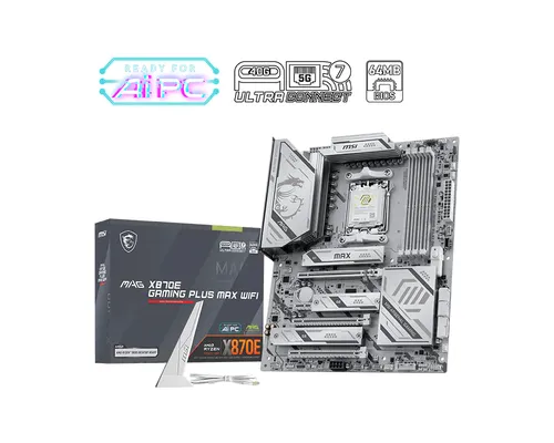 Msi Mb Amd X870, Mag X870e Gaming Plus Max Wifi,X870e,AM5,4ddr5,3pci-Ex16,3M.2,4sata3,1usb4,1usb3.2 911-7e70-016 - immagine 1