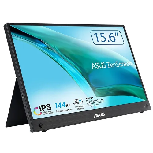 Asus Monitor Portatile 15,6 LED Ips FHD 3MS 300 Cdm, Zeenscreen, Usb-C / Hdmi, 90lm08u0-B02170 90lm08u0-B02170 - immagine 1
