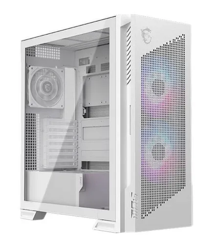 Msi Case Mid Tower Bianco, 2 Usb, 1 Type-C, 2x160mm Argb Fan, 1x120mm No-Argb Argb+pwm Control Mpg Velox 300r Airflow Pz White - immagine 1