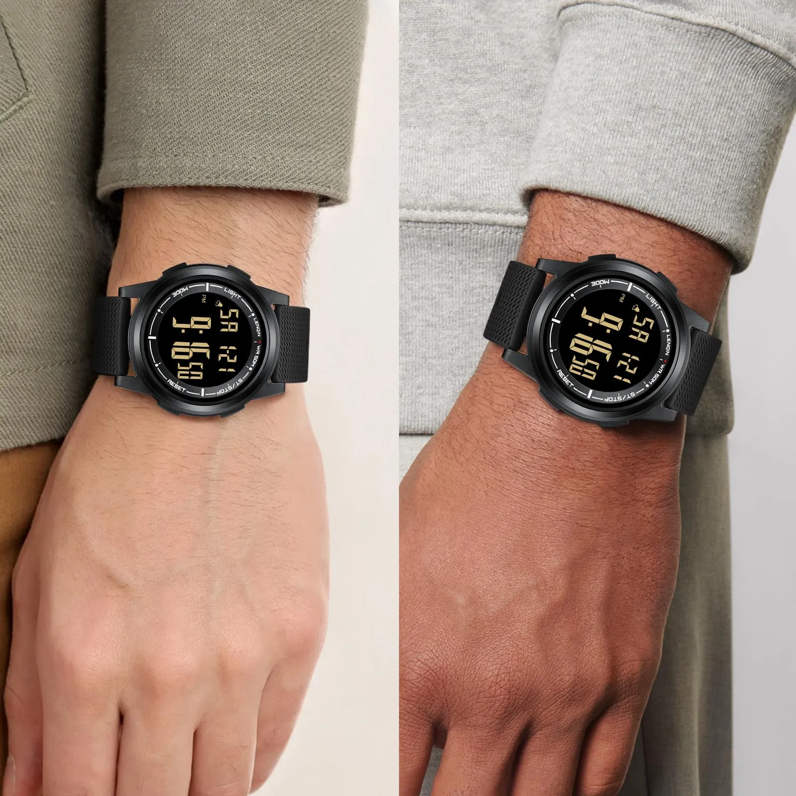 HANPOSH Orologio Digitale Uomo Sottile Impermeabile LED - immagine 4