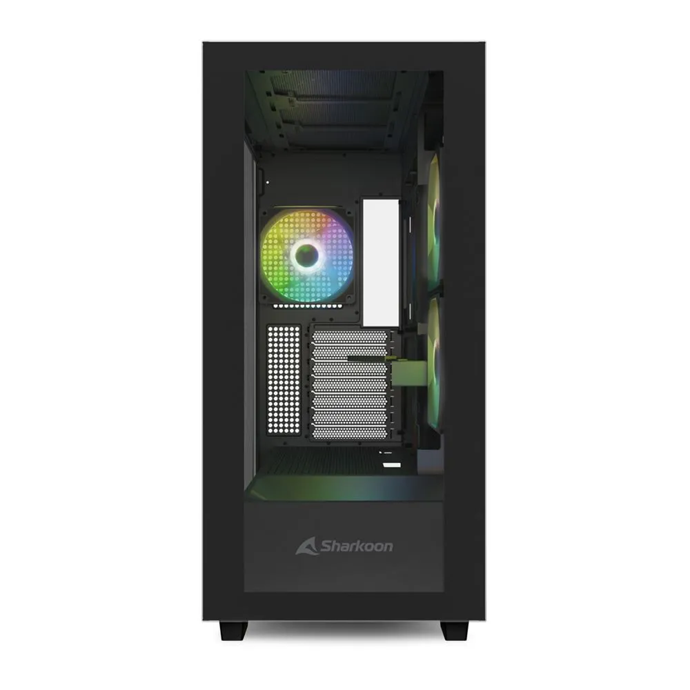 Sharkoon Case Rebel C60 Rgb Black Atx 2X U3, 1X Type-C,trrs, 2X Tempered Glass, 4X 120 Argb Pwm, Arg C60 RGB - immagine 1