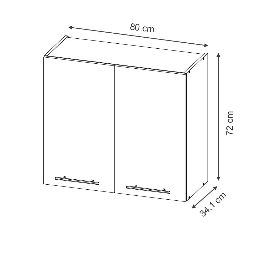 Vicco Pensile da cucina Fame-Line, Nero rigato/Rovere dorato 80 cm - immagine 3