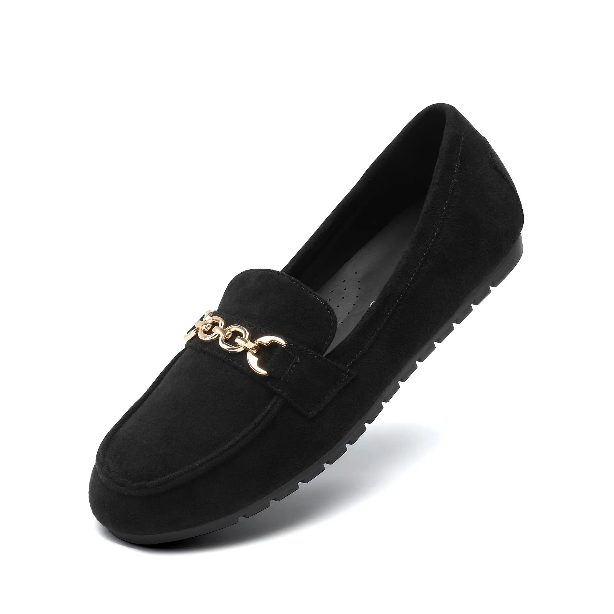 DREAM PAIRS Casual Mocassini Donna,Camoscio-Nero,40 - immagine 1