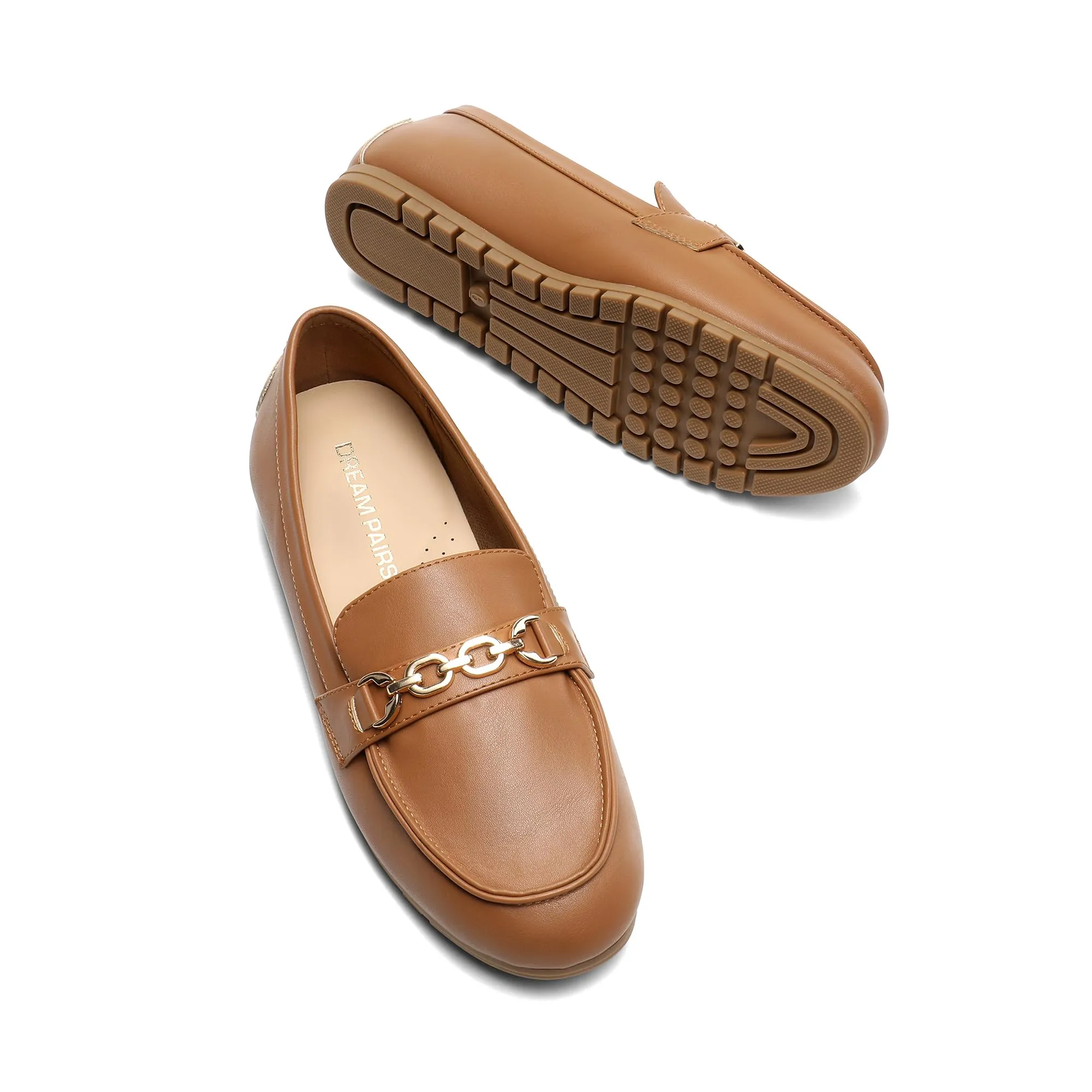 DREAM PAIRS Casual Mocassini Donna,Marrone-Pu,38 - immagine 5