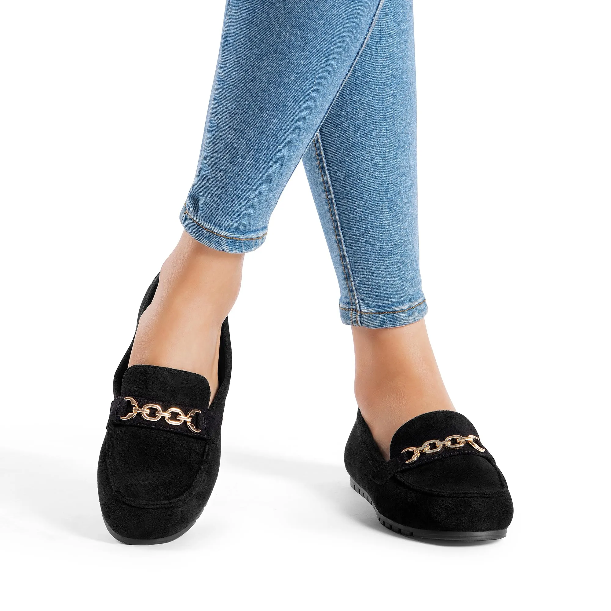 DREAM PAIRS Casual Mocassini Donna,Camoscio-Nero,36 - immagine 2