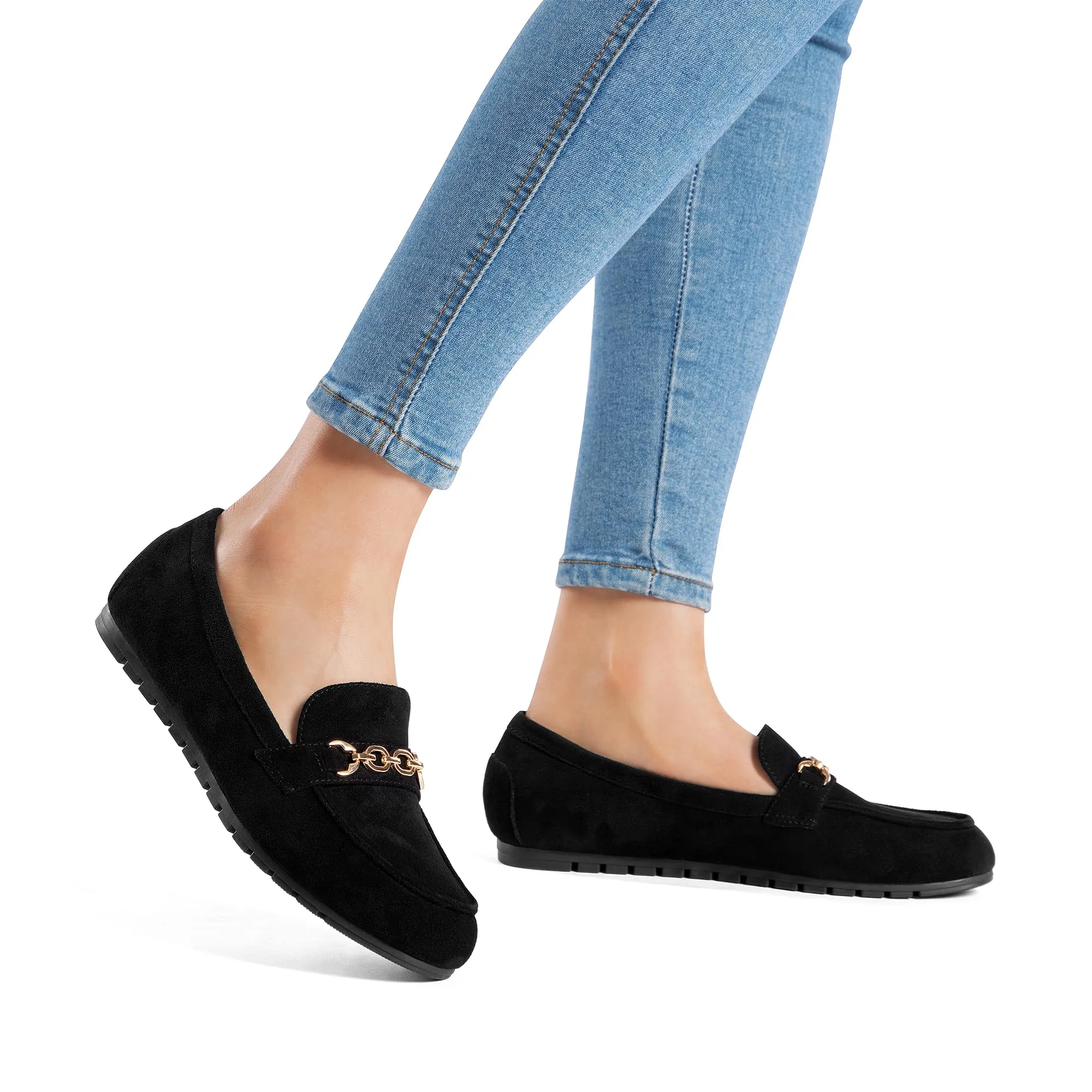 DREAM PAIRS Casual Mocassini Donna,Camoscio-Nero,36 - immagine 6