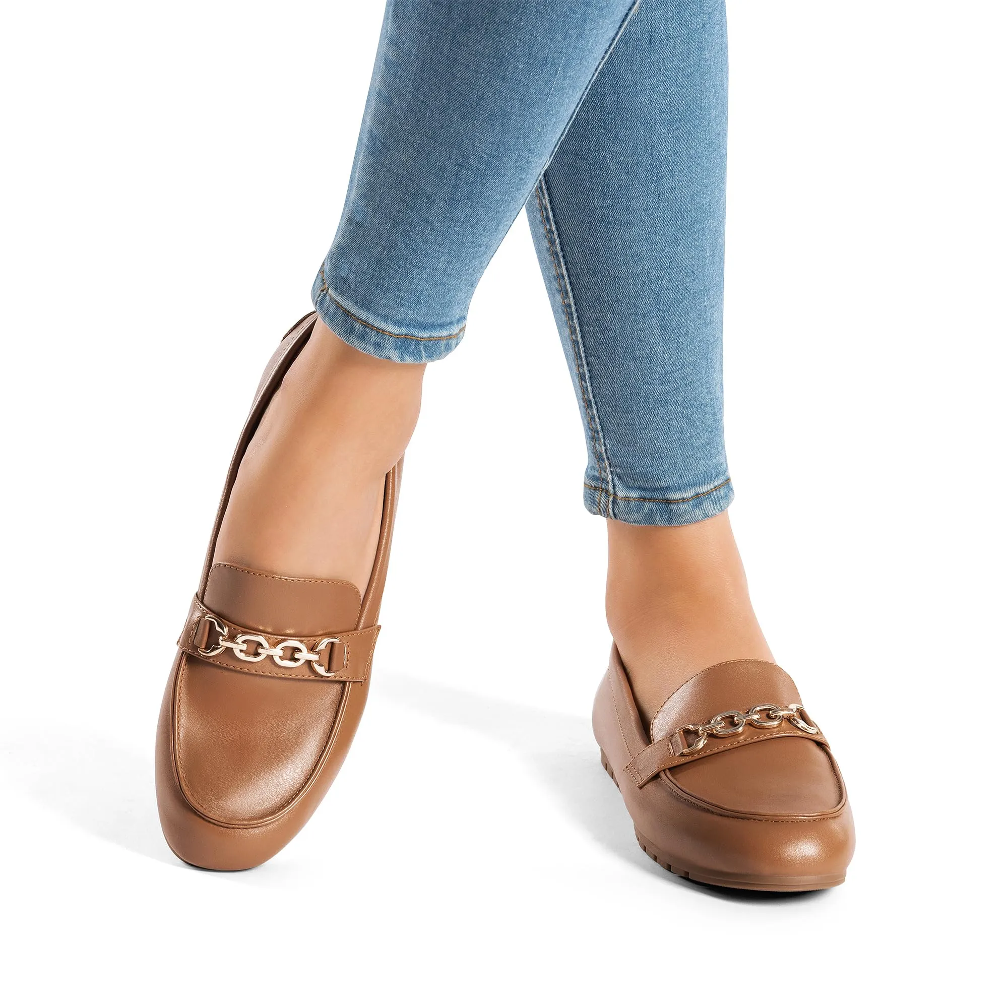 DREAM PAIRS Casual Mocassini Donna,Marrone-Pu,41 - immagine 2