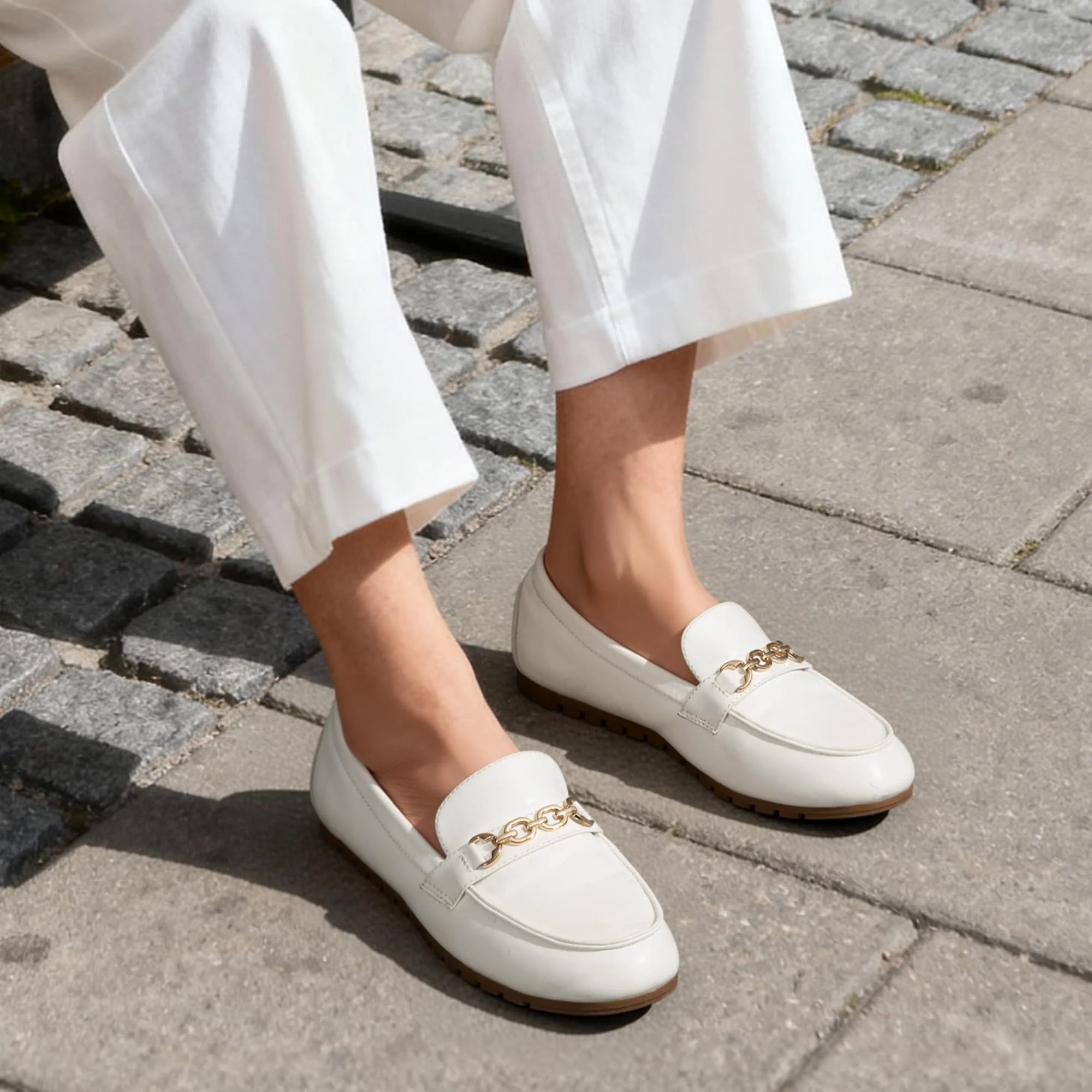DREAM PAIRS Casual Mocassini Donna,Bianco,38.5 - immagine 3