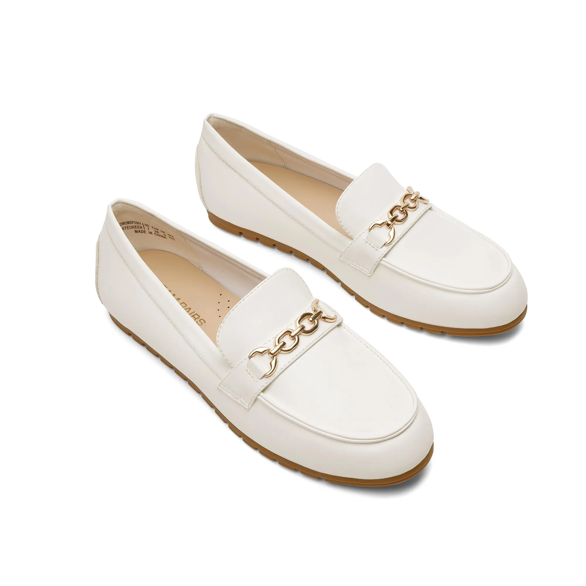 DREAM PAIRS Casual Mocassini Donna,Bianco,38.5 - immagine 8
