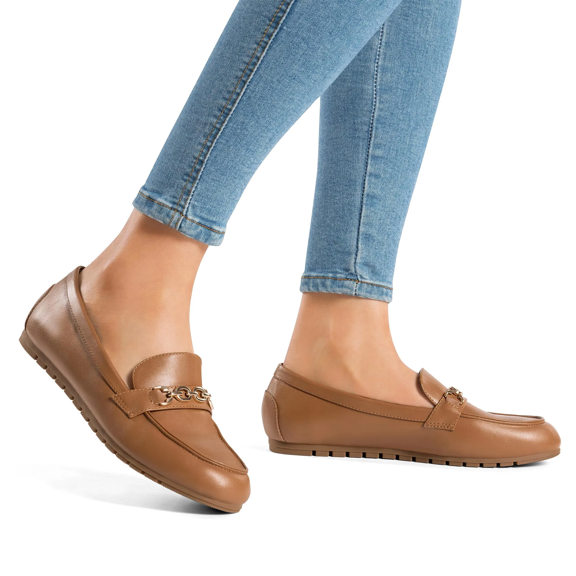 DREAM PAIRS Casual Mocassini Donna,Marrone-Pu,36 - immagine 6