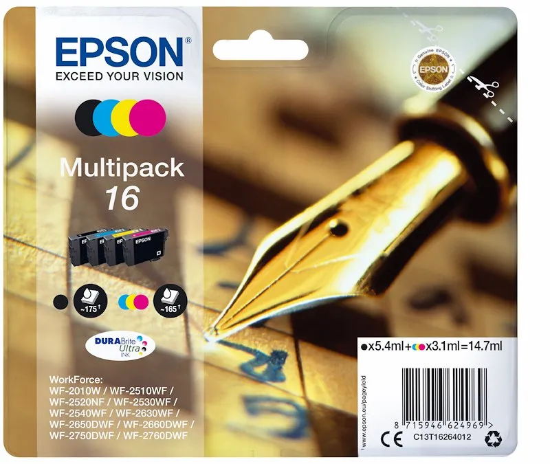 Epson Cartucce Multipack 16 4 Colori T1626 C13t16264020 - immagine 1