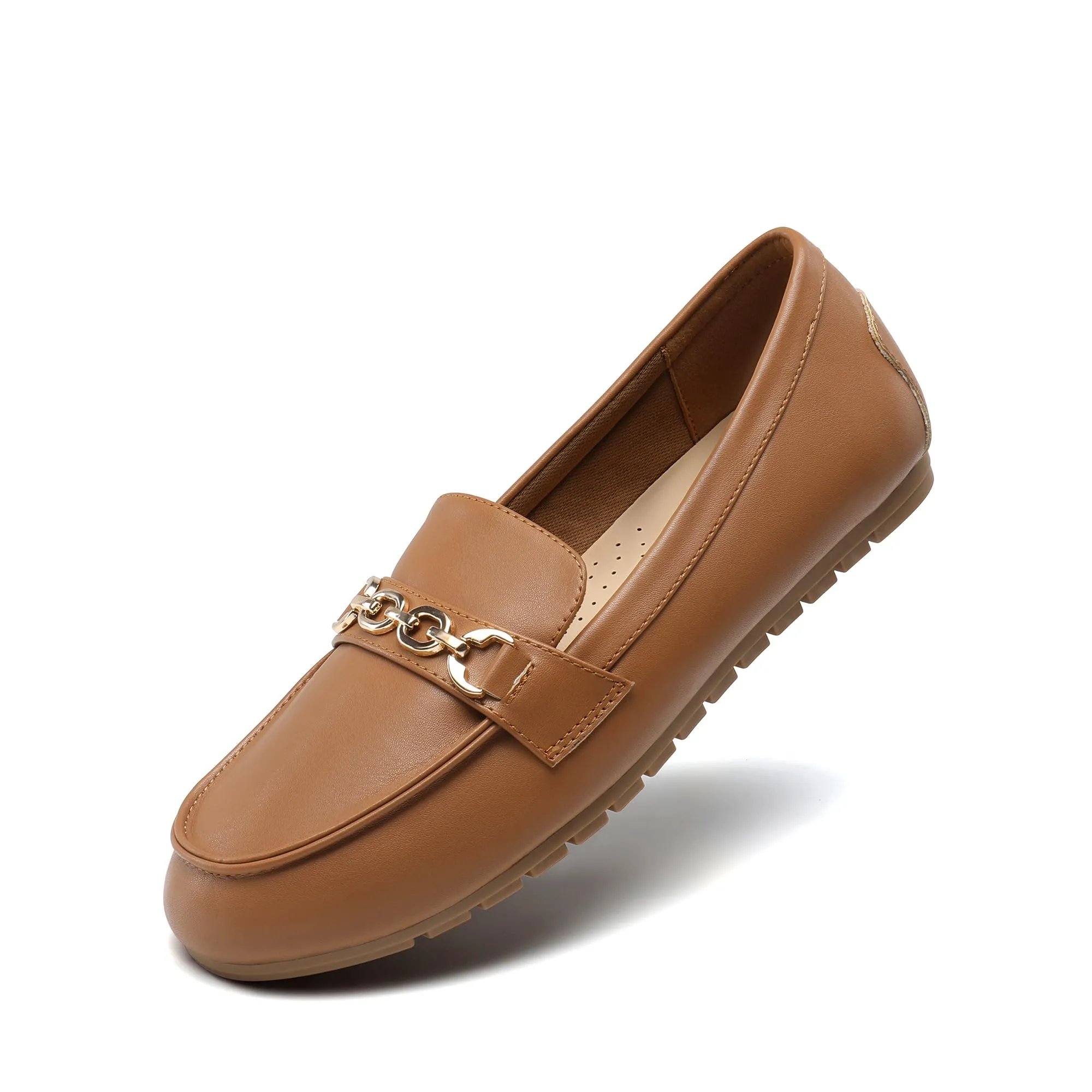 DREAM PAIRS Casual Mocassini Donna,Marrone-Pu,39 - immagine 1