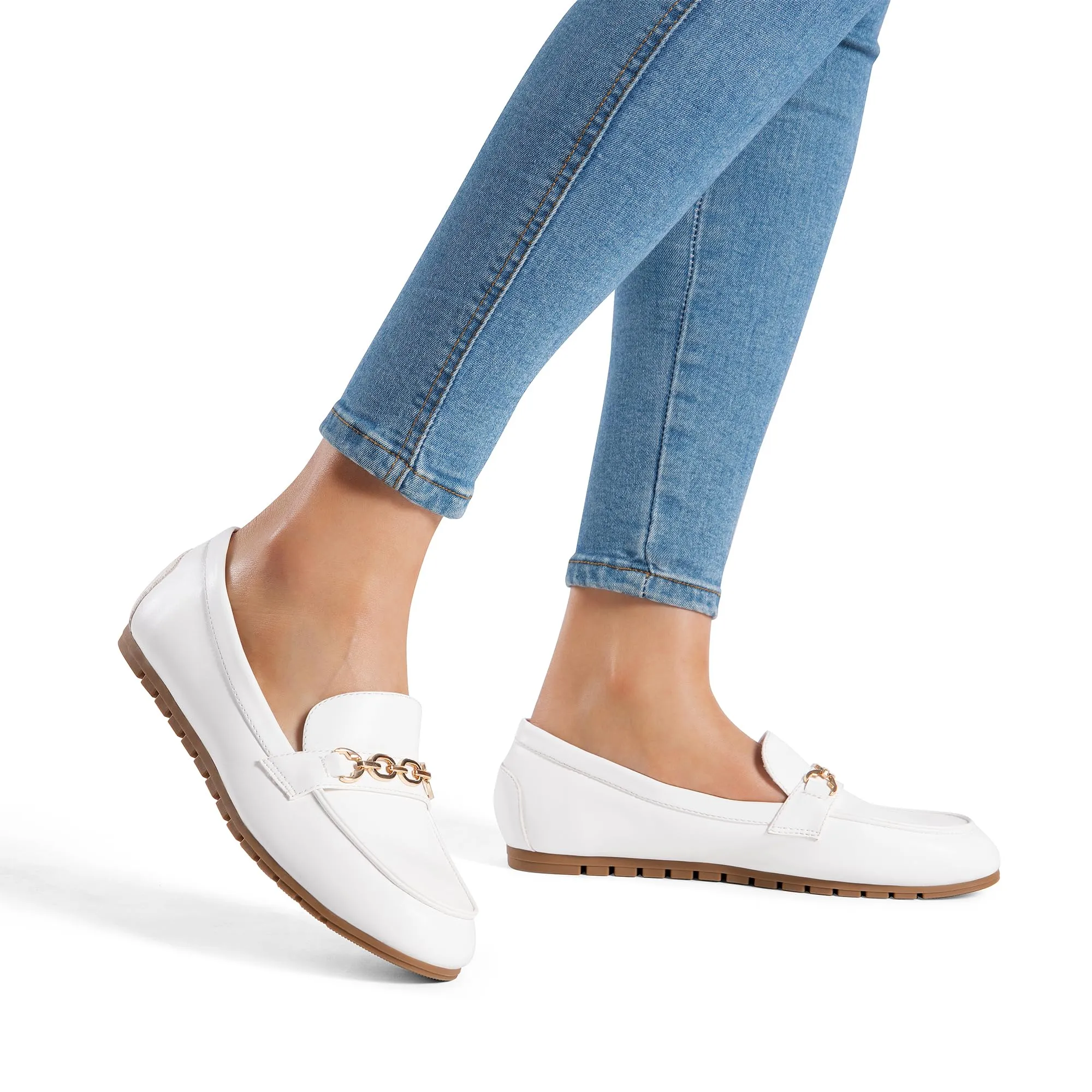 DREAM PAIRS Casual Mocassini Donna,Bianco,40 - immagine 7