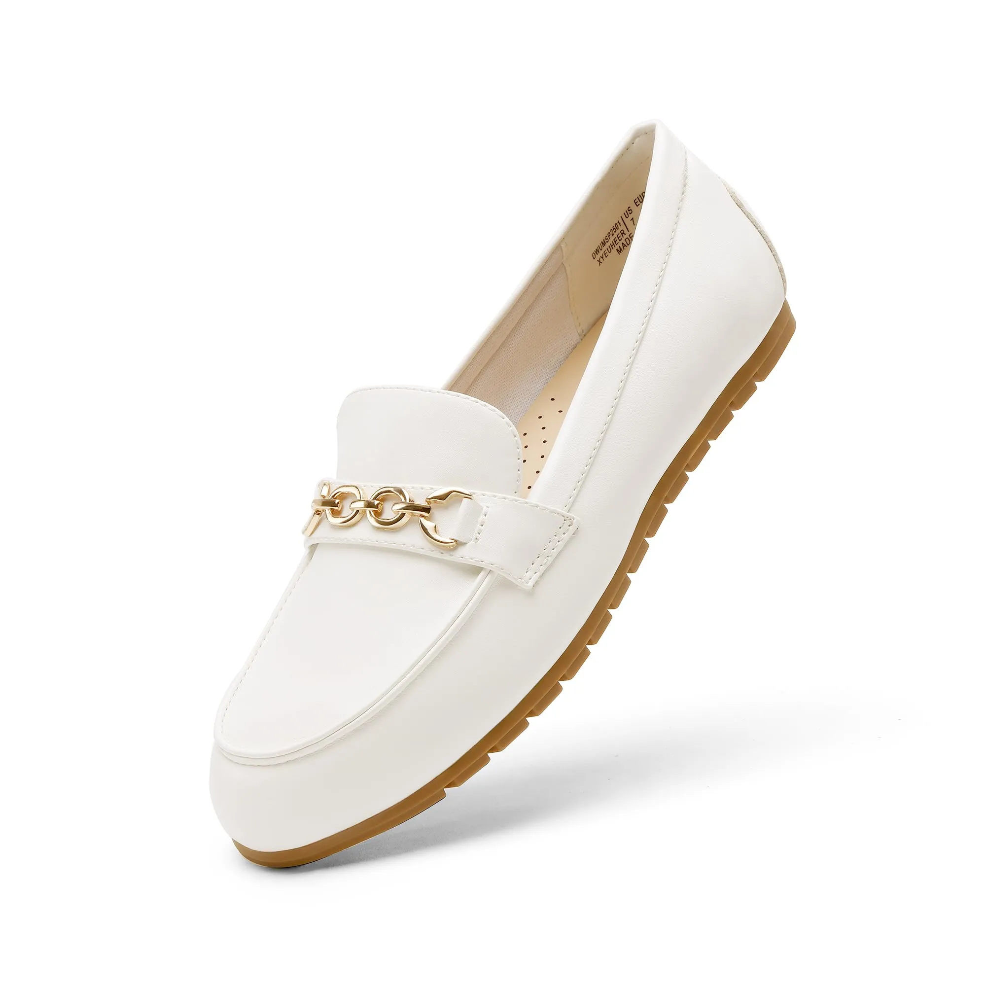 DREAM PAIRS Casual Mocassini Donna,Bianco,39 - immagine 1