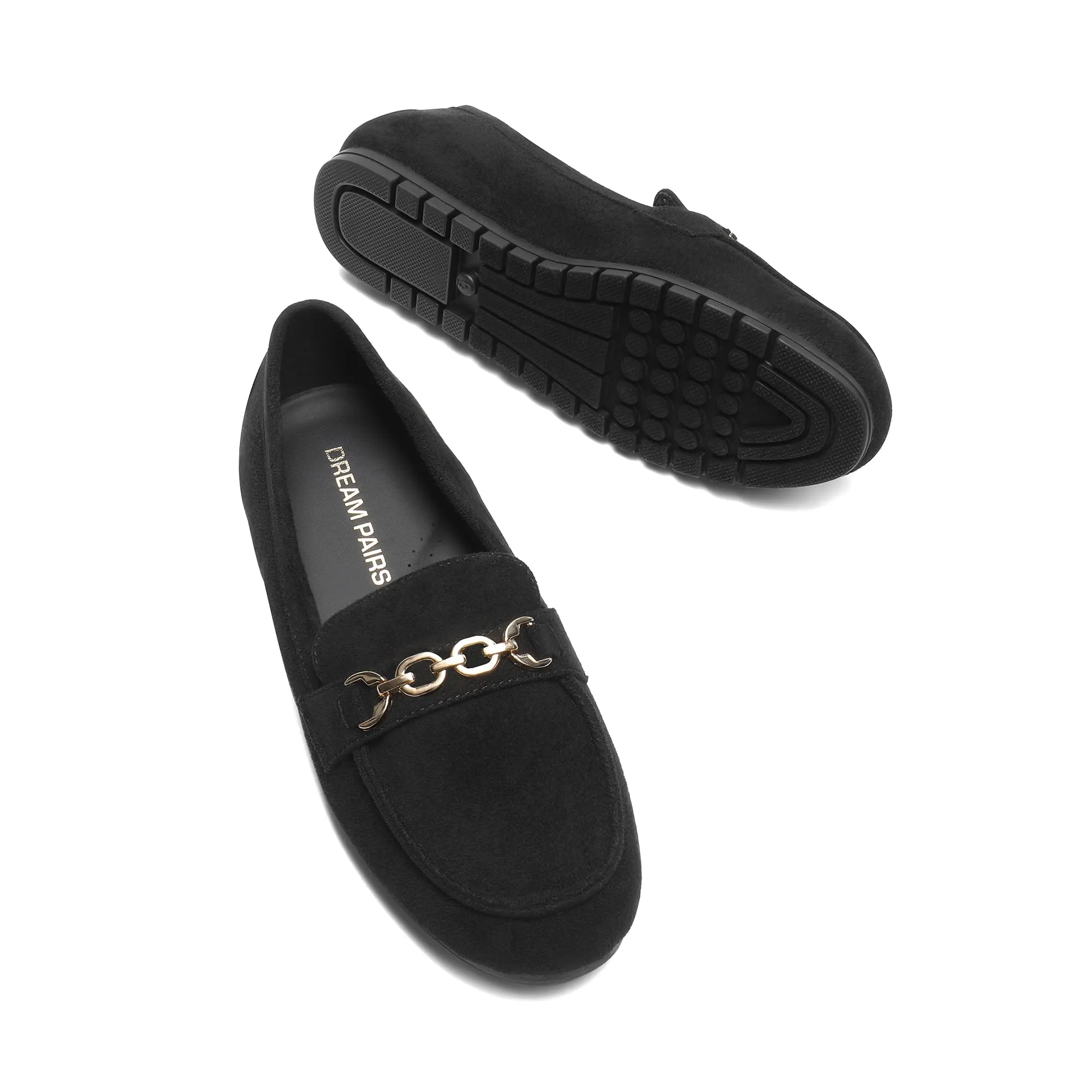 DREAM PAIRS Casual Mocassini Donna,Camoscio-Nero,39 - immagine 5