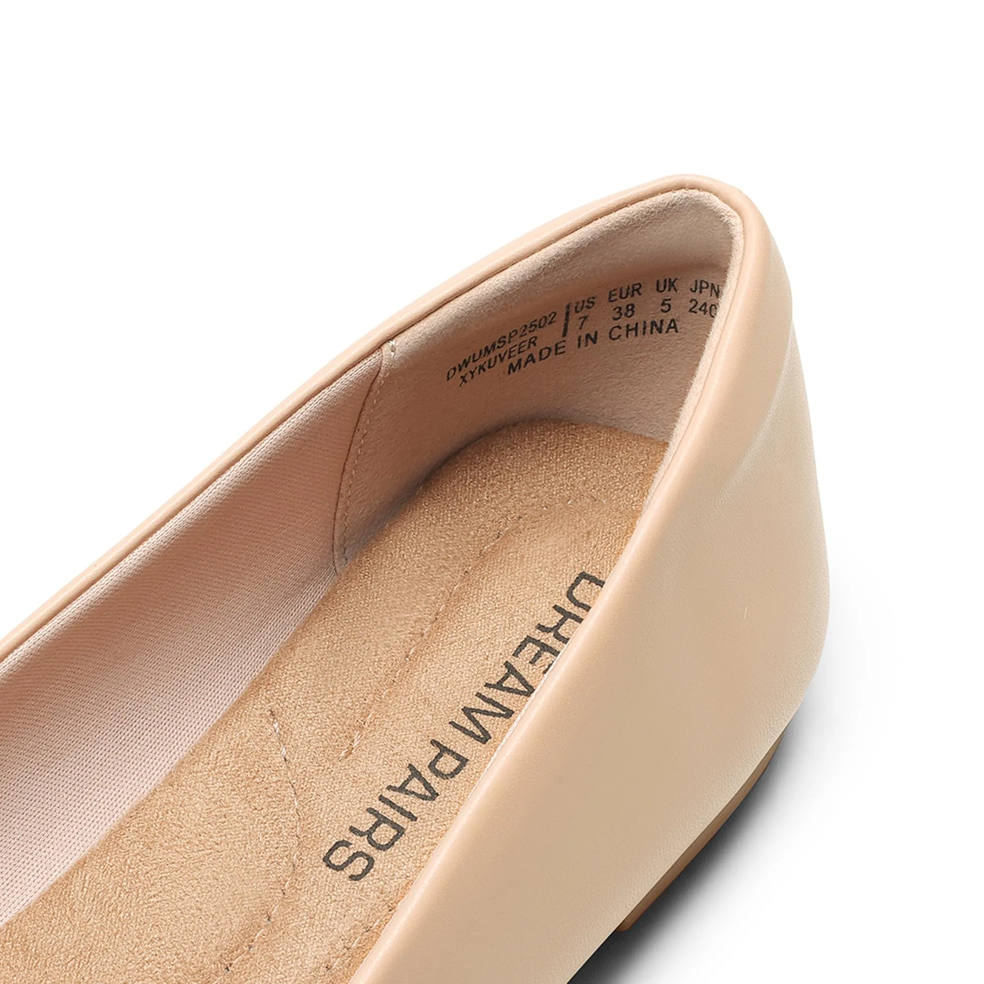 DREAM PAIRS Ballerine Punta Donna Lavoro,Nudo,40 - immagine 4