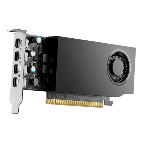 Pny Vga Quadro Rtx A400, 4GB Gddr6, 4X Mdp, 3X Mdp To Dp Adapter, 1X Atx Bracket, Low Profile Vcnrtxa400-PB - immagine 1