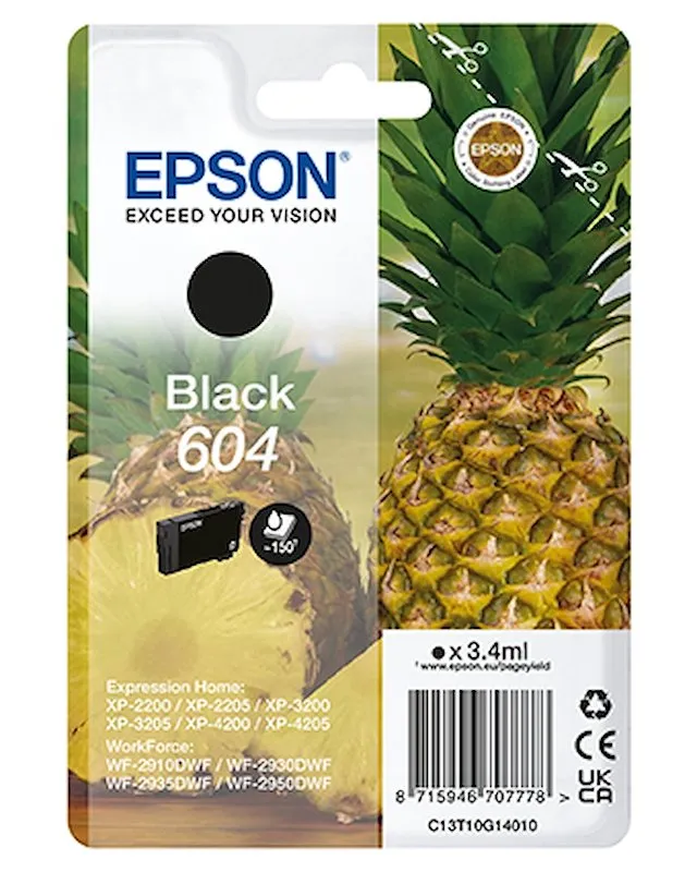 Epson 604 cartuccia d'inchiostro 1 pz Originale Nero - immagine 1