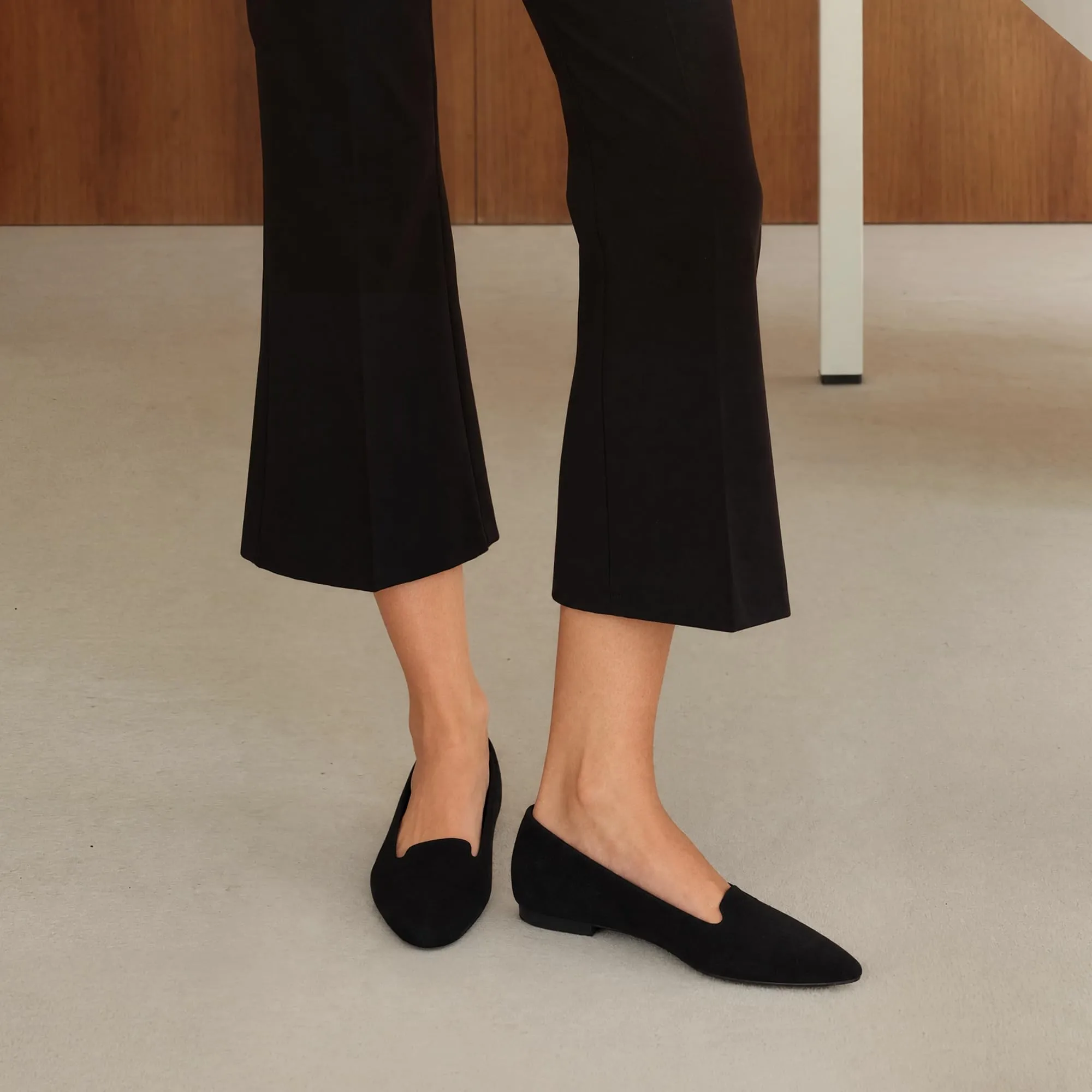 DREAM PAIRS Ballerine Punta Donna Lavoro,Nero,37 - immagine 3