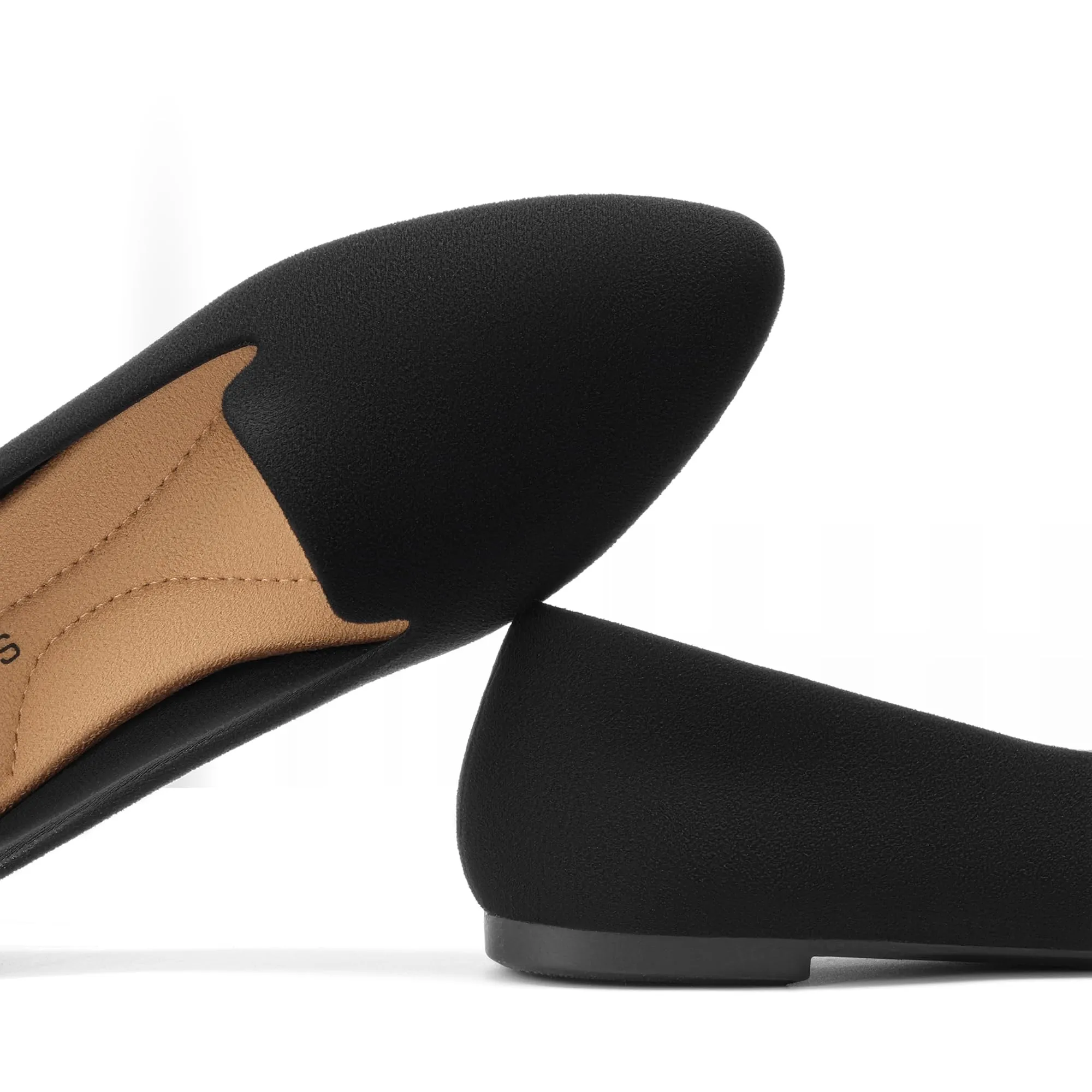 DREAM PAIRS Ballerine Punta Donna Lavoro,Nero,39 - immagine 5