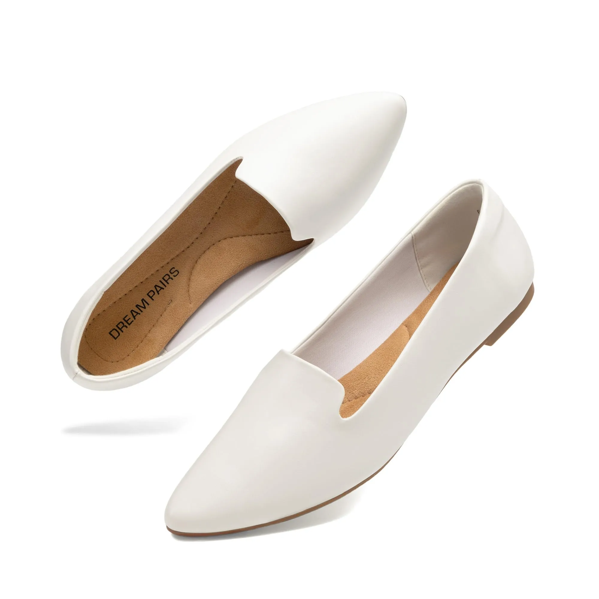 DREAM PAIRS Ballerine Punta Donna Lavoro,Bianco,41 - immagine 1