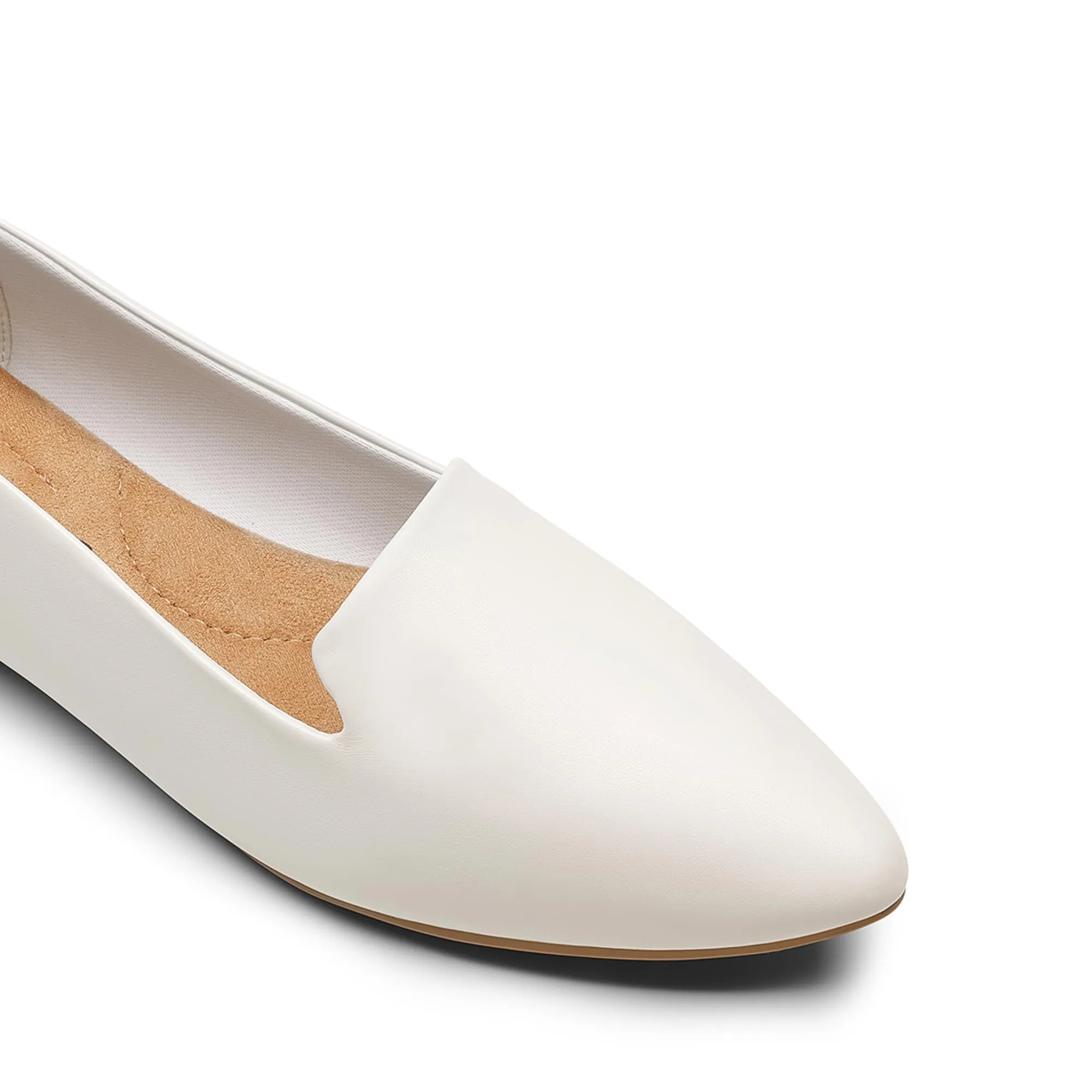 DREAM PAIRS Ballerine Punta Donna Lavoro,Bianco,41 - immagine 4