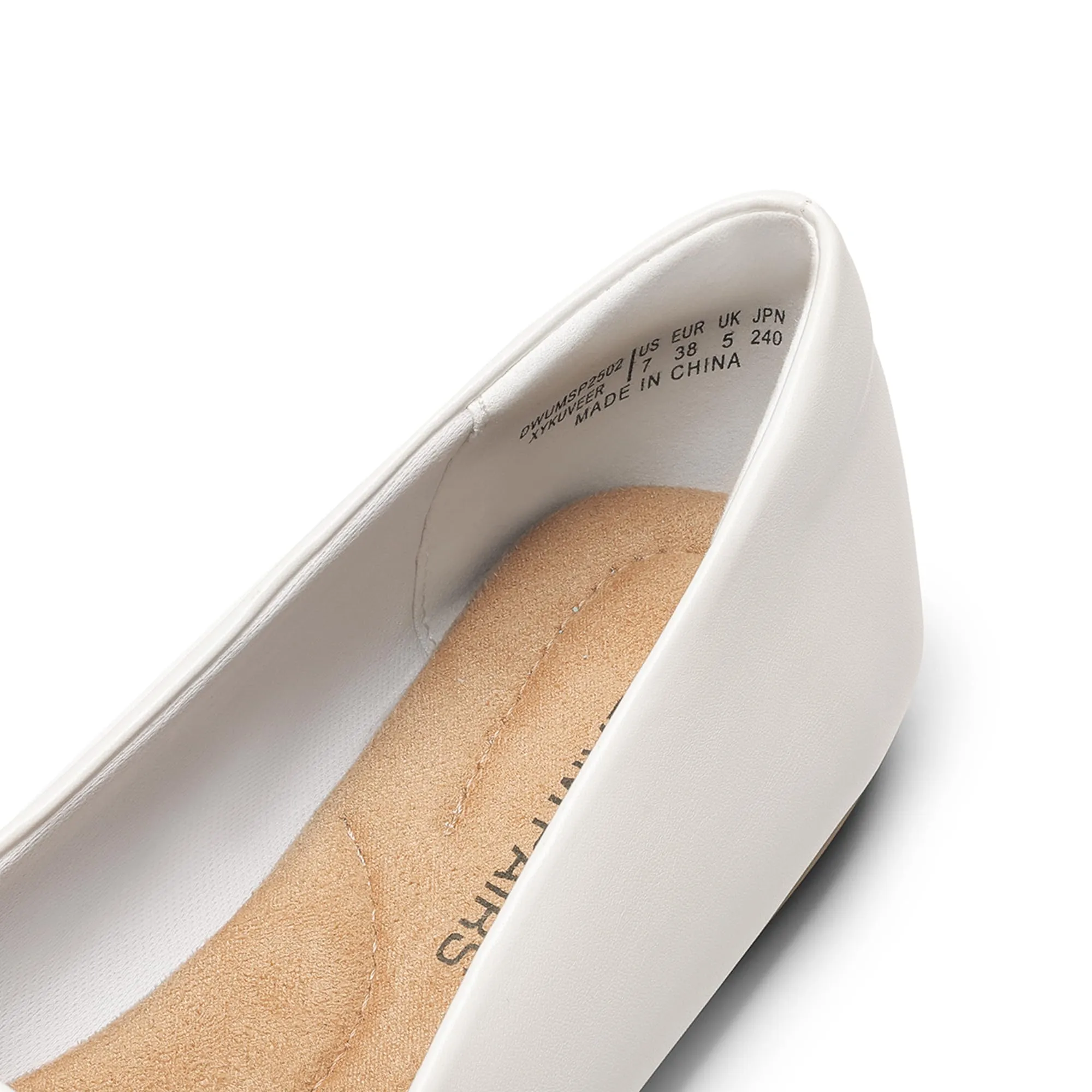 DREAM PAIRS Ballerine Punta Donna Lavoro,Bianco,41 - immagine 5