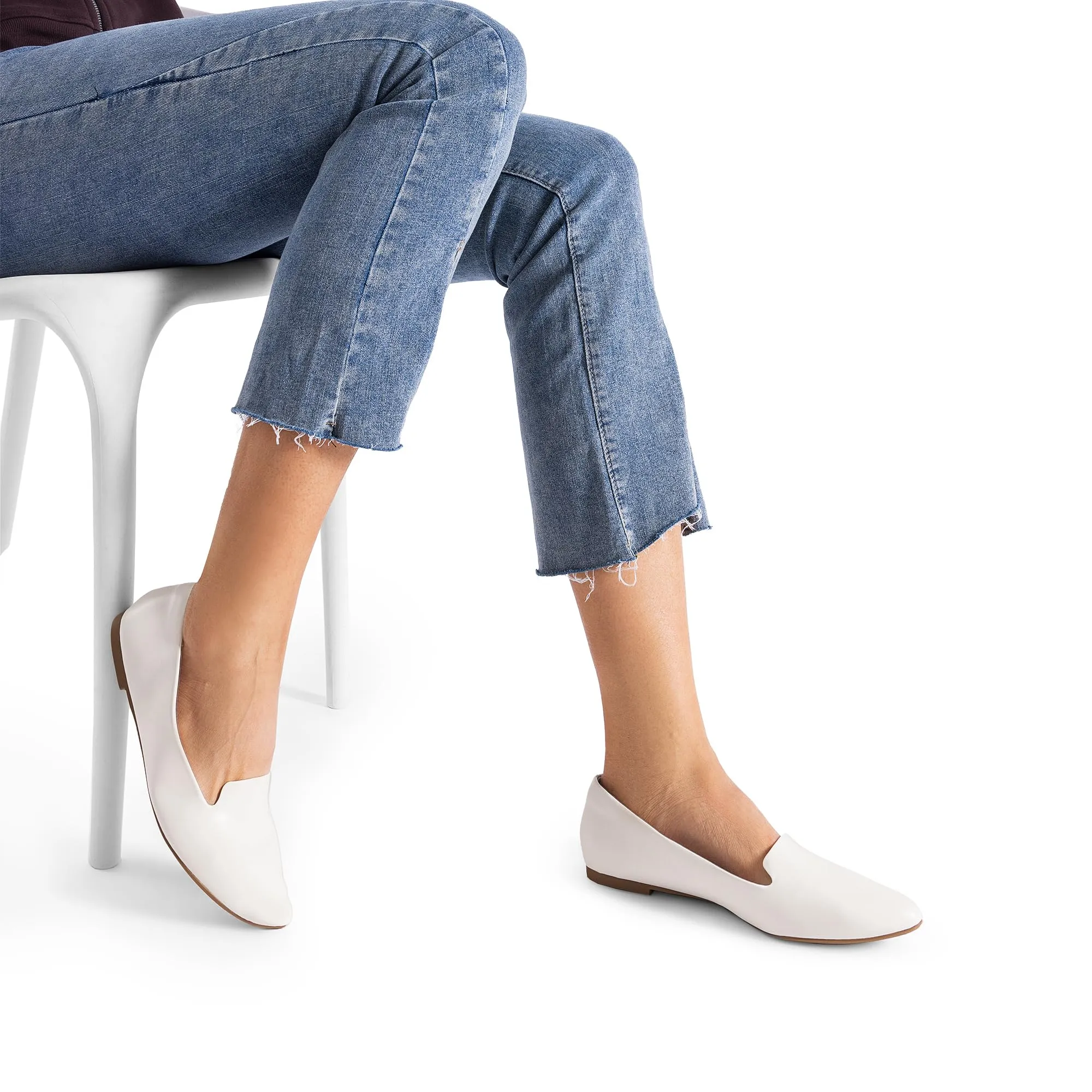 DREAM PAIRS Ballerine Punta Donna Lavoro,Bianco,41 - immagine 6