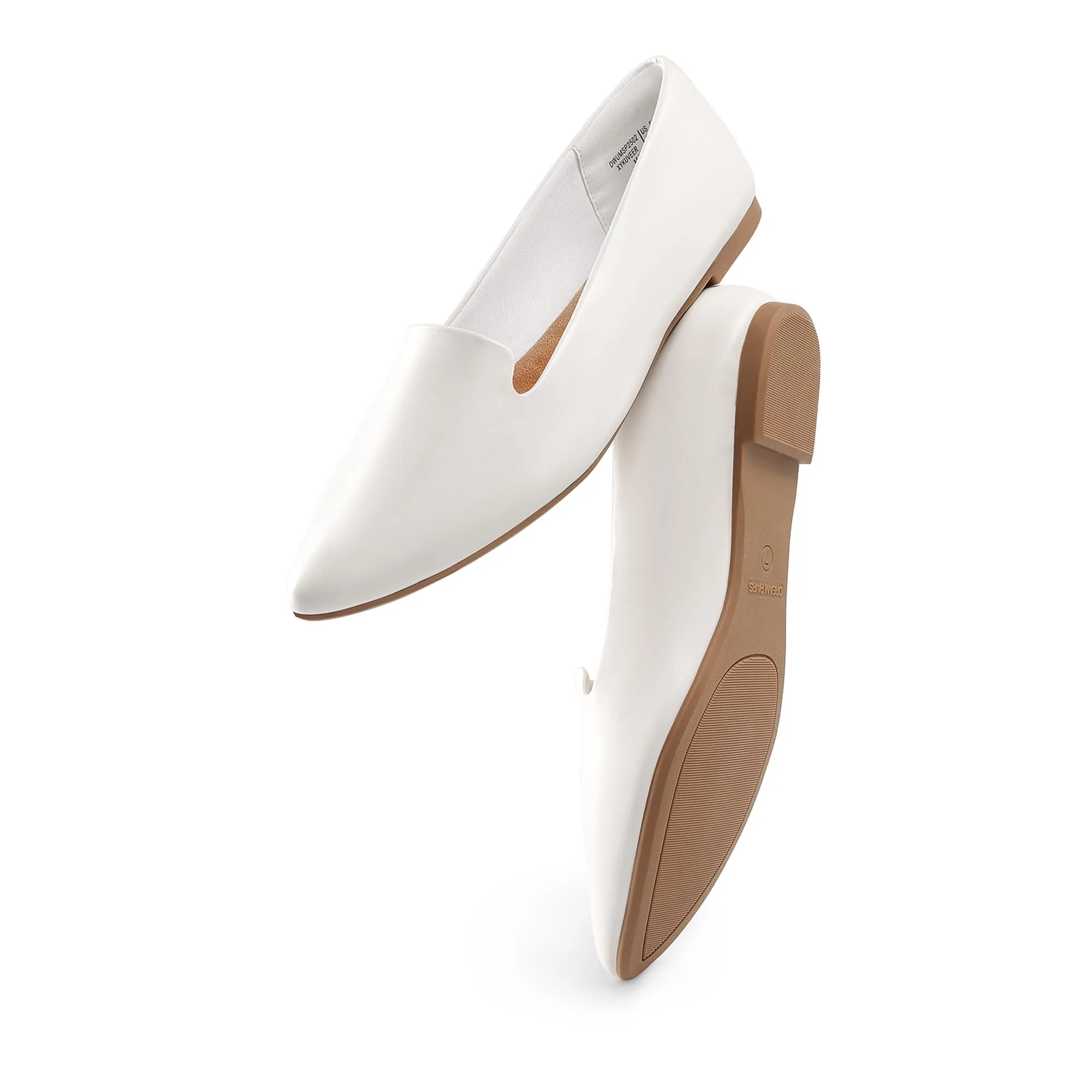 DREAM PAIRS Ballerine Punta Donna Lavoro,Bianco,41 - immagine 7