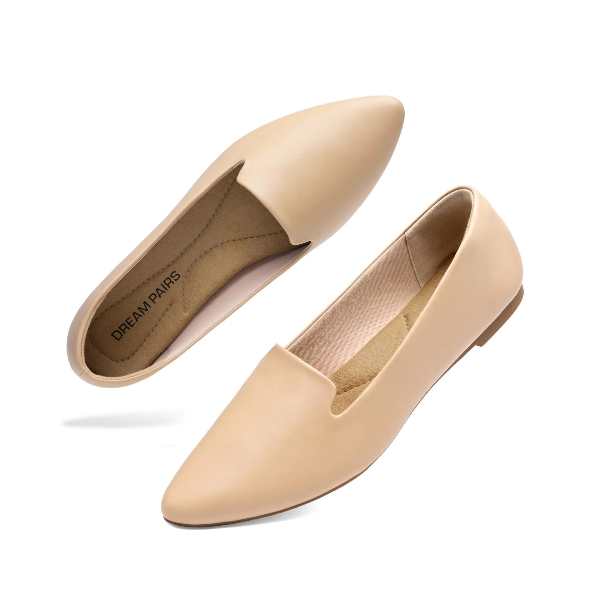 DREAM PAIRS Ballerine Punta Donna Lavoro,Nudo,41.5 - immagine 1