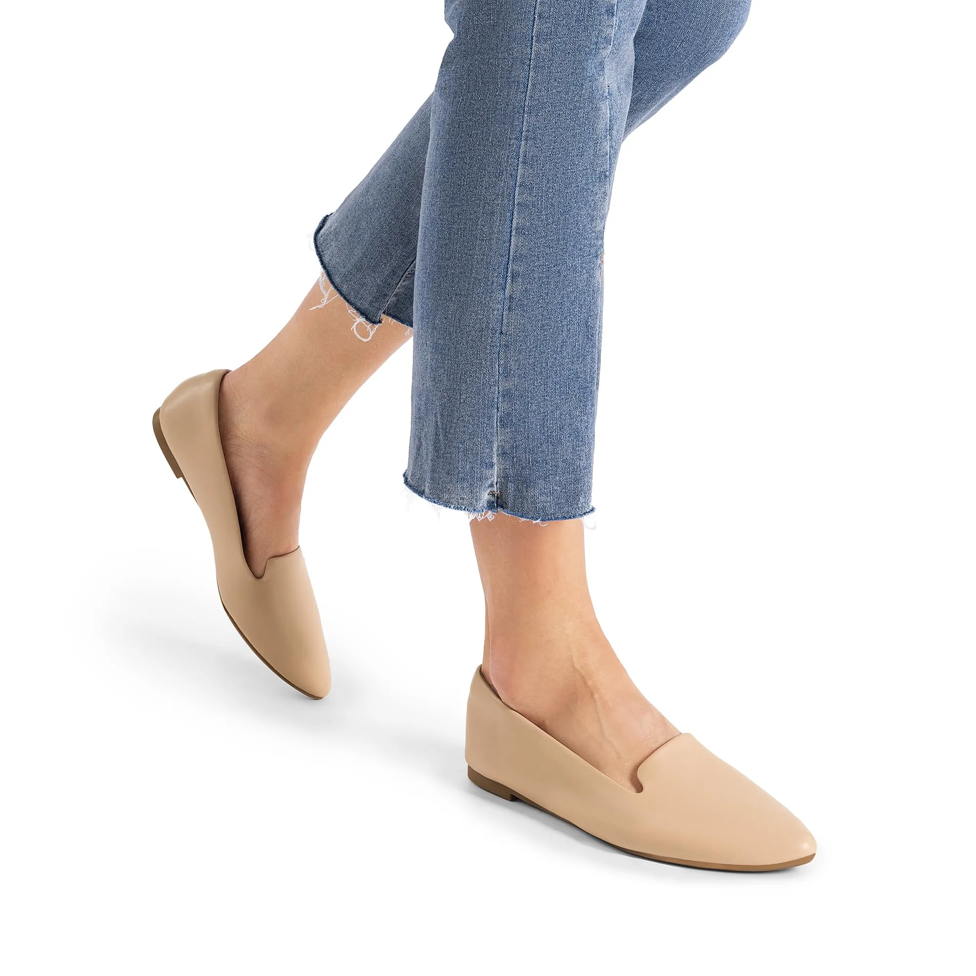 DREAM PAIRS Ballerine Punta Donna Lavoro,Nudo,41.5 - immagine 5