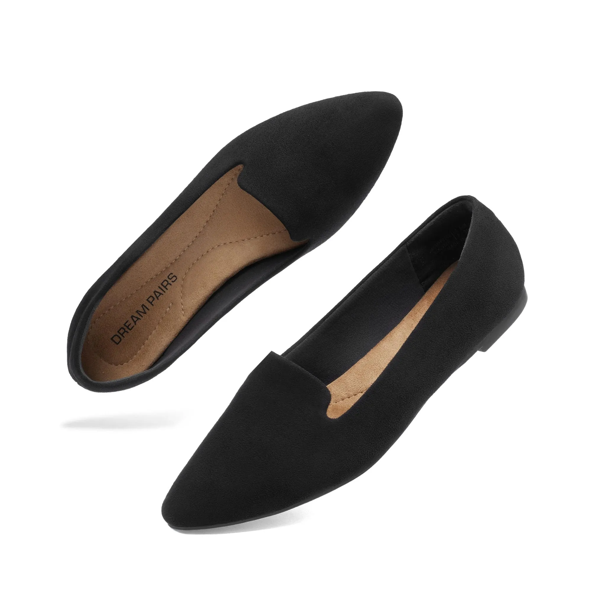 DREAM PAIRS Ballerine Punta Donna Lavoro,Nero,36.5 - immagine 1