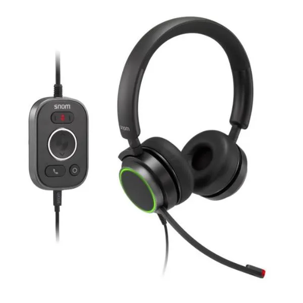 Snom A330D Headset Wired Duo Usb-A (con Jack 3.5 Mm Incluso Nella Conf) 00004598 - immagine 1