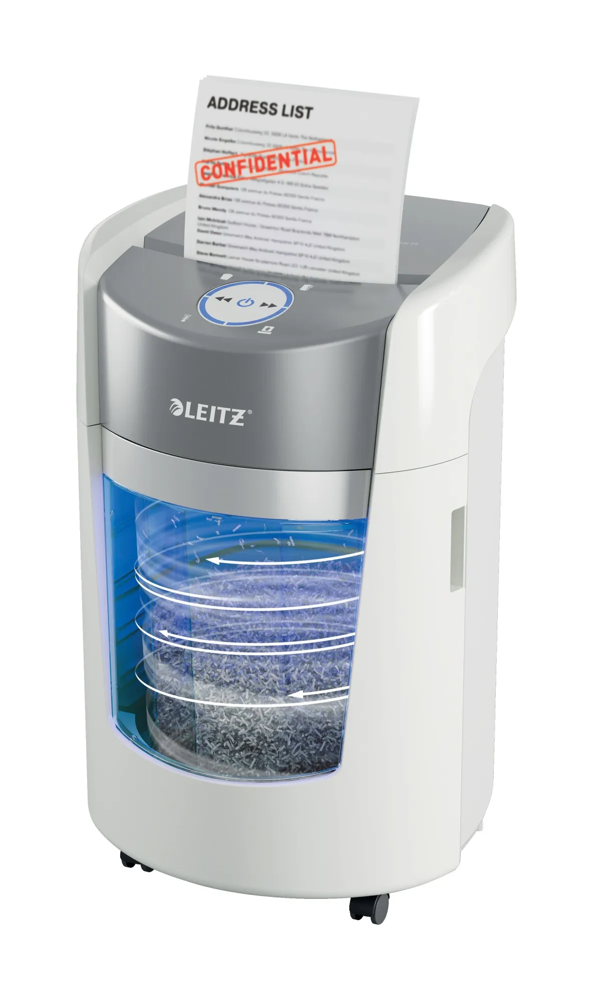 Leitz IQ OptiMax Small Office 350 distruggi documenti Taglio a frammenti 58 dB 223 cm Grigio Bianco - immagine 1