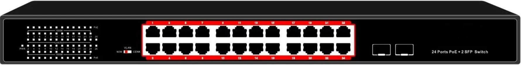 Switch 24P Gigabit Poe 2Sfp Poe 400W - immagine 1