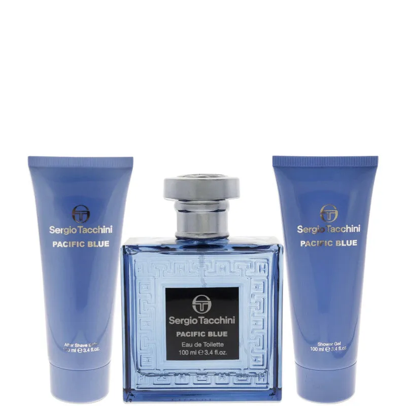 Sergio Tacchini SERGIO TACCHINI PACIFIC BLUE EDT 100 ML DOCCIA 100 ML AS BALM 100 ML - 100 ML Eau de Toilette + 100 ML After Shave Balm + 100 ML Shower Gel - immagine 1