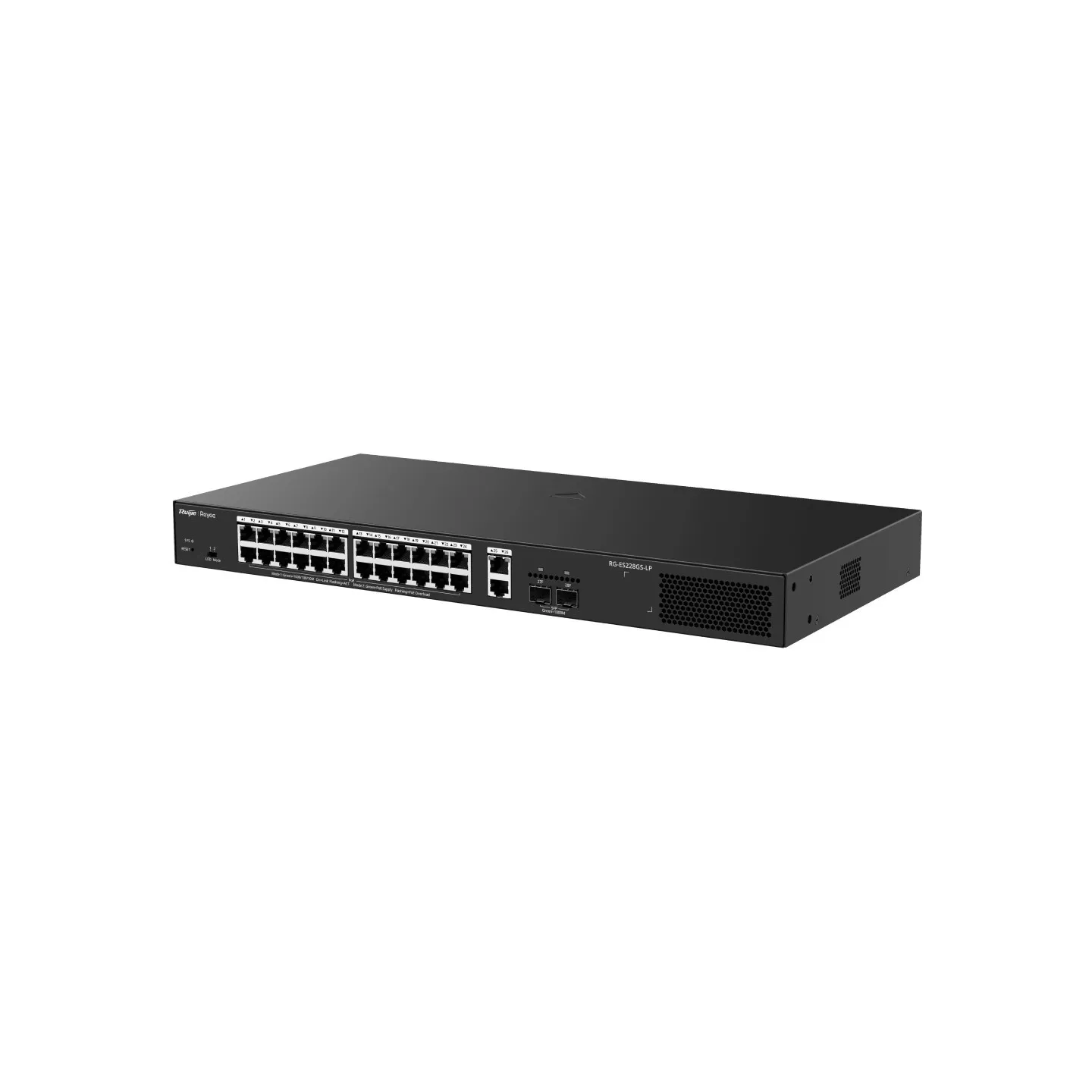 Ruijie Networks RG-ES228GS-LP switch di rete Gestito L2 Gigabit Ethernet (10/100/1000) Supporto Power over Ethernet (PoE) Desktop Nero - immagine 1